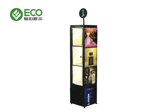香水金屬展示架 帶led燈展示架 定制門(mén)店化妝品展示架
